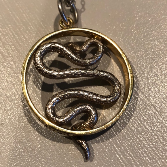 Sergio Bustamante Jewelry - Sergio Bustamante sterling/gold snake necklace